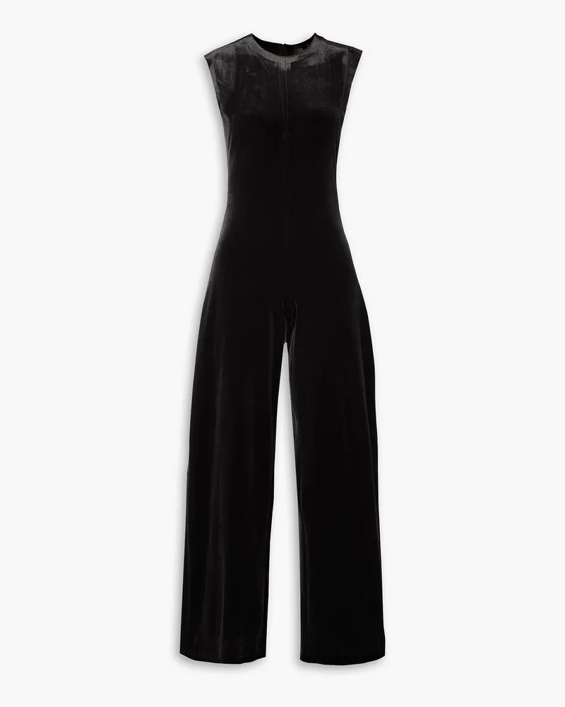 Norma Kamali Jumpsuit aus Stretch-Samt Schwarz