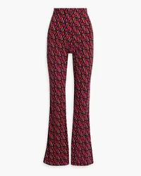 Diane von Furstenberg Printed stretch-jersey flared pants Pink