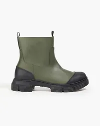 Ganni Chelsea-Boots aus Gummi Grün