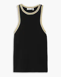 A.L.C. Nelly Tanktop aus Twill aus einer Baumwollmischung mit Häkelbesätzen Schwarz