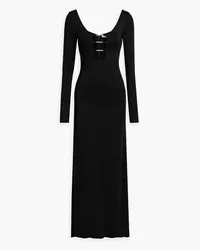 Alice + Olivia Alice OliviaKalena verziertes Maxikleid aus Jersey mit Cut-outs Schwarz