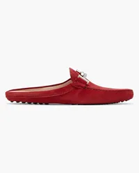 TOD'S Double T Slippers aus Veloursleder Rot