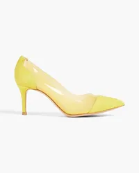 Gianvito Rossi Pumps aus Veloursleder und PVC Gelb