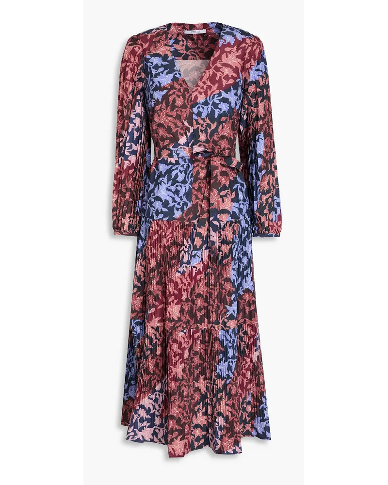 Derek Lam Ferris floral-print plissé midi dress Bunt