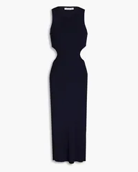 Halston Alena Midikleid aus Rippstrick mit Cut-outs Blau