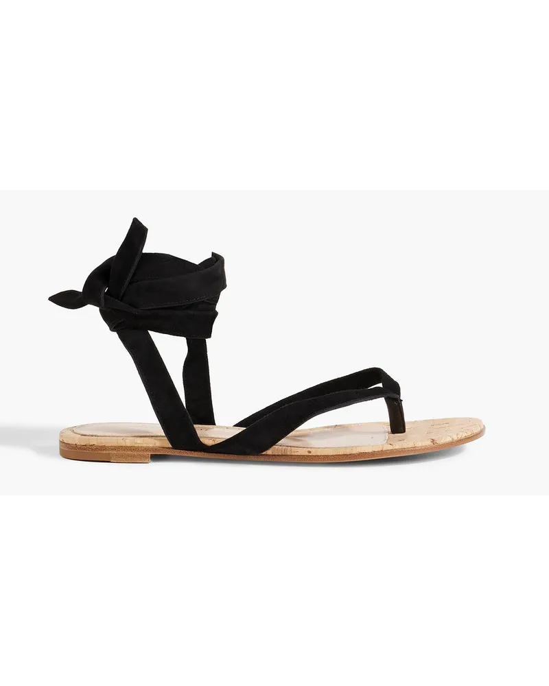 Gianvito Rossi Sandalen aus Veloursleder Schwarz