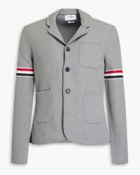 Thom Browne Blazer aus Tweed aus einer Baumwollmischung mit Streifen Grau