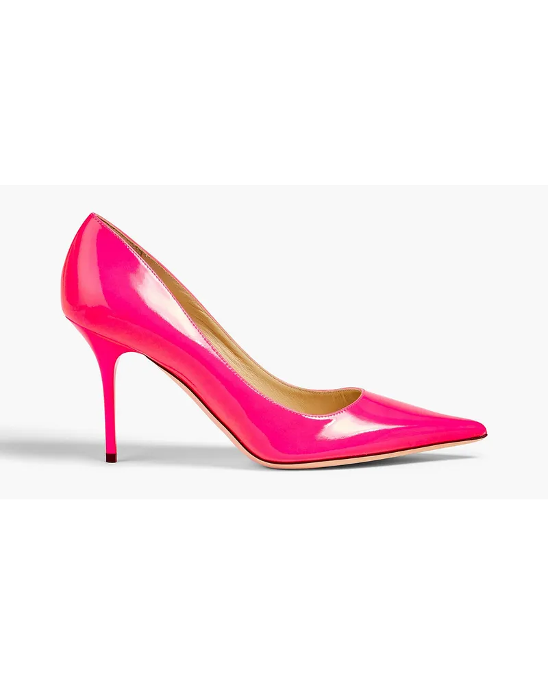 Jimmy Choo Agnes neonfarbene Pumps aus Lacklederimitat Pink