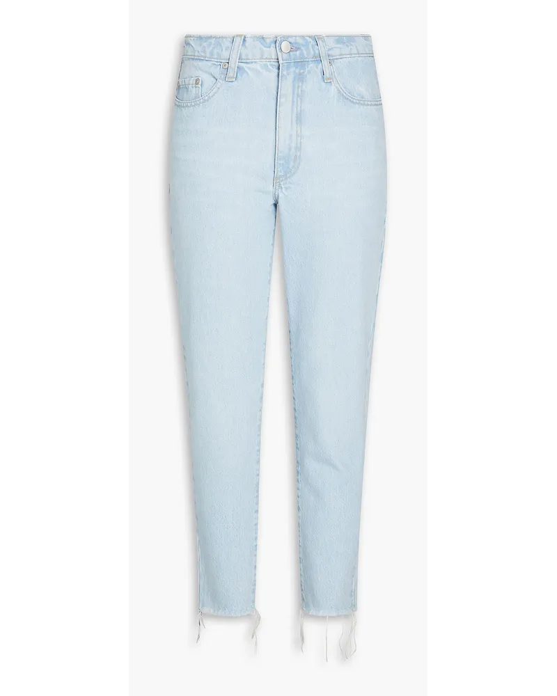 Nobody Denim Hoch sitzende Cropped Jeans mit schmalem Bein inausgewaschener Optik Blau