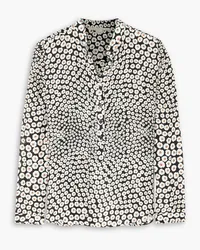 Stella McCartney Bluse aus Seidensatin mit floralem Print Schwarz