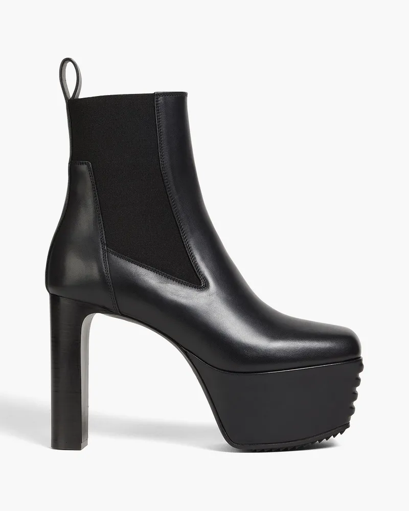 Rick Owens Ankle Boots aus Leder mit Plateau Schwarz