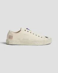 Acne Studios Bedruckte Sneakers aus Canvas Weiß