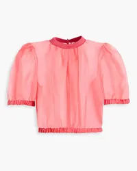 Dolce & Gabbana Geraffte Bluse aus Seidenorganza Pink