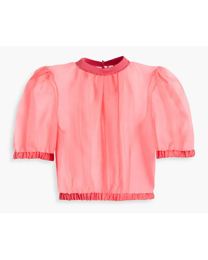 Dolce & Gabbana Geraffte Bluse aus Seidenorganza Pink