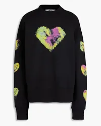 MSGM Sweatshirt aus Baumwollfrottee mit Print Schwarz