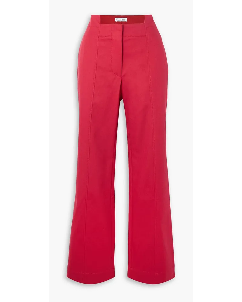 J.W.Anderson Hose mit geradem Bein aus Twill aus einer Baumwollmischung Rot