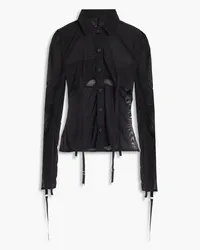 Jacquemus Vela Hemd aus Mesh mit Cut-outs Schwarz