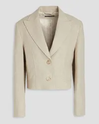 Alberta Ferretti Cropped Blazer aus Leinen Weiß