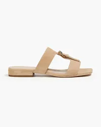 Sergio Rossi Sandalen aus Veloursleder mit Schnalle Neutral