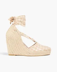 Altuzarra Espadrille-Wedges aus Twill mit Gingham-Karo Neutral