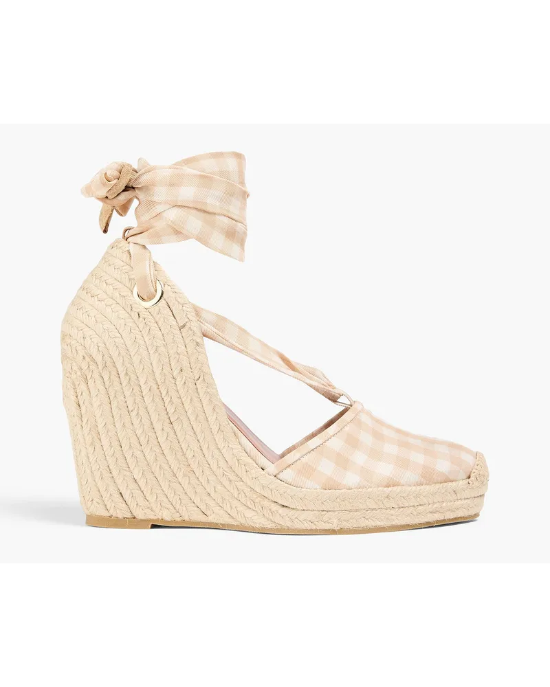 Altuzarra Espadrille-Wedges aus Twill mit Gingham-Karo Neutral