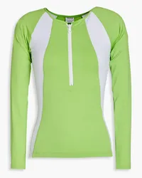 Melissa Odabash Bondi Rashguard aus zweifarbigem Stretch-Material Grün