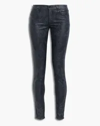 Rag & Bone Cate hoch sitzende Skinny Jeans mit Schlangenprint und Beschichtung Schwarz