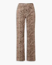 Reformation Snake-print high-rise bootcut jeans Animal-print