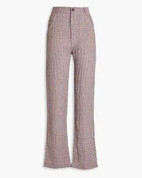 McQ Hose mit geradem Bein aus einer Leinen-Baumwollmischung mit Gingham-Karo Pink