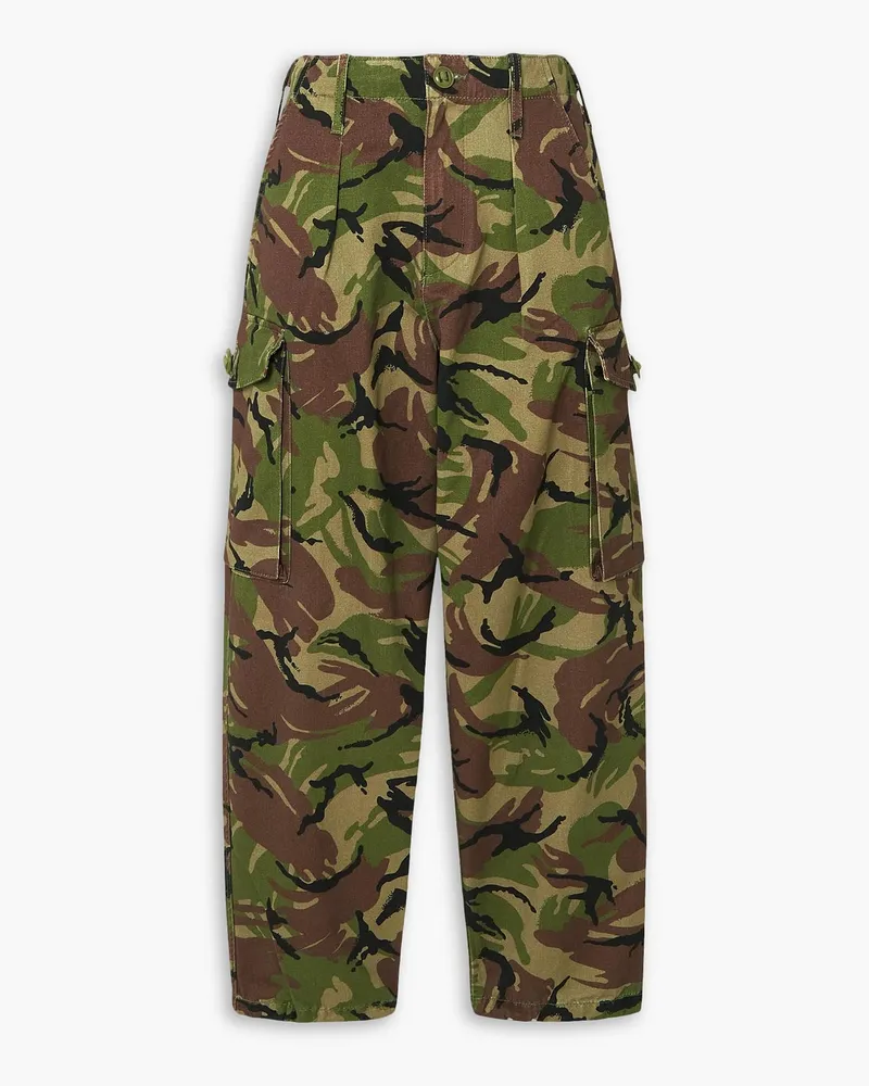 Frame Denim Julia Sarr-Jamois Cargohose aus einer Mischung aus Baumwolle und Tencel™Lyocell mit Camouflage-Print Grün