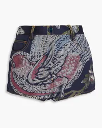 Etro Cotton-blend jacquard shorts Blau