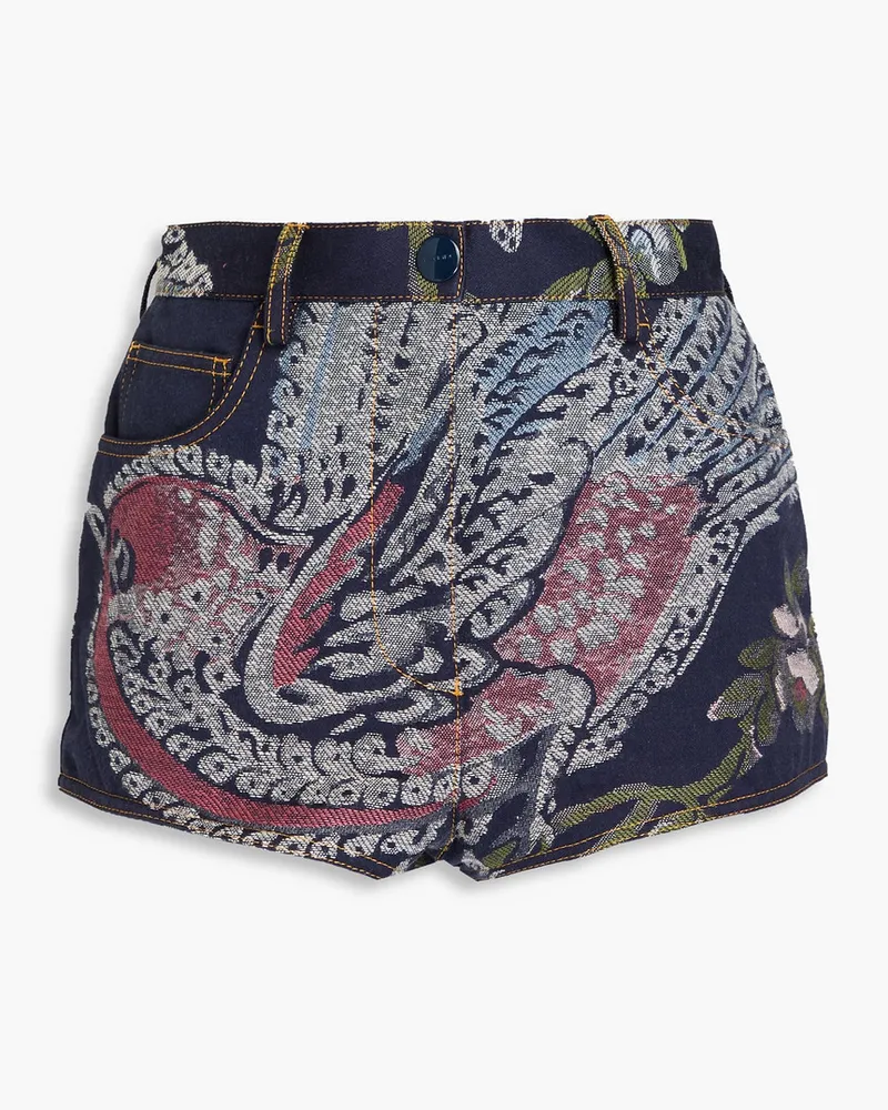 Etro Cotton-blend jacquard shorts Blau