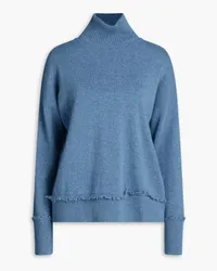 Autumn Cashmere Melierter Rollkragenpullover aus Kaschmir Blau