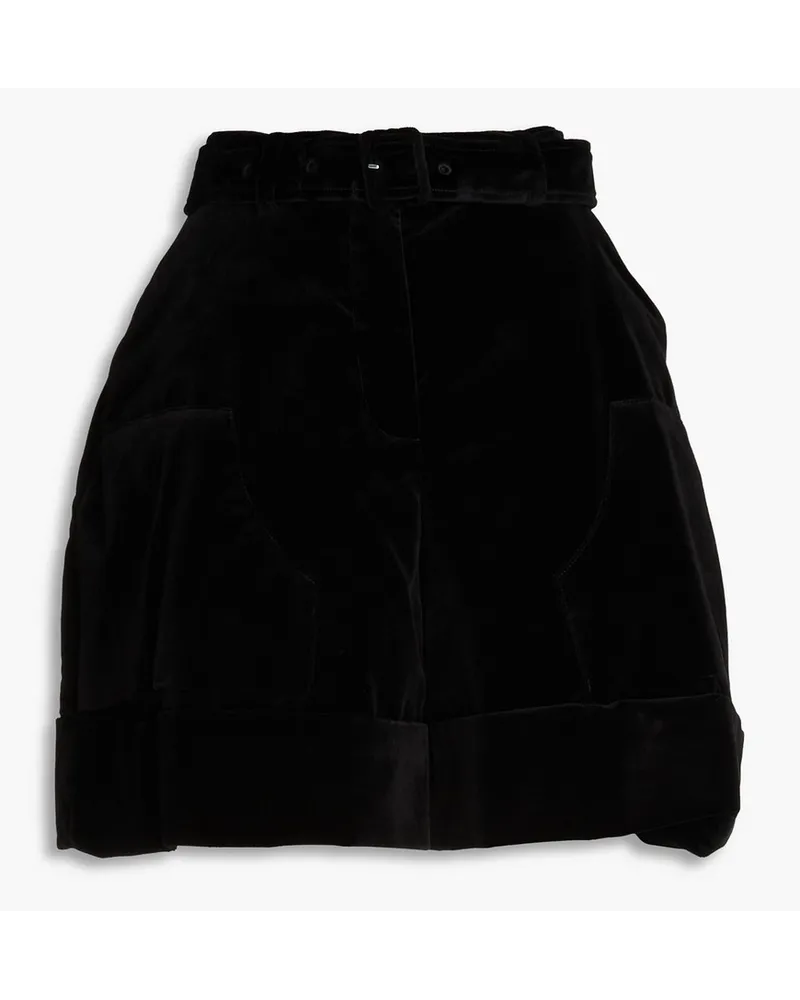 Simone Rocha Shorts aus Baumwollsamt Schwarz