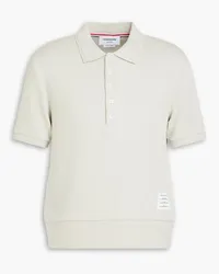 Thom Browne Geripptes Poloshirt aus Baumwolle Grau