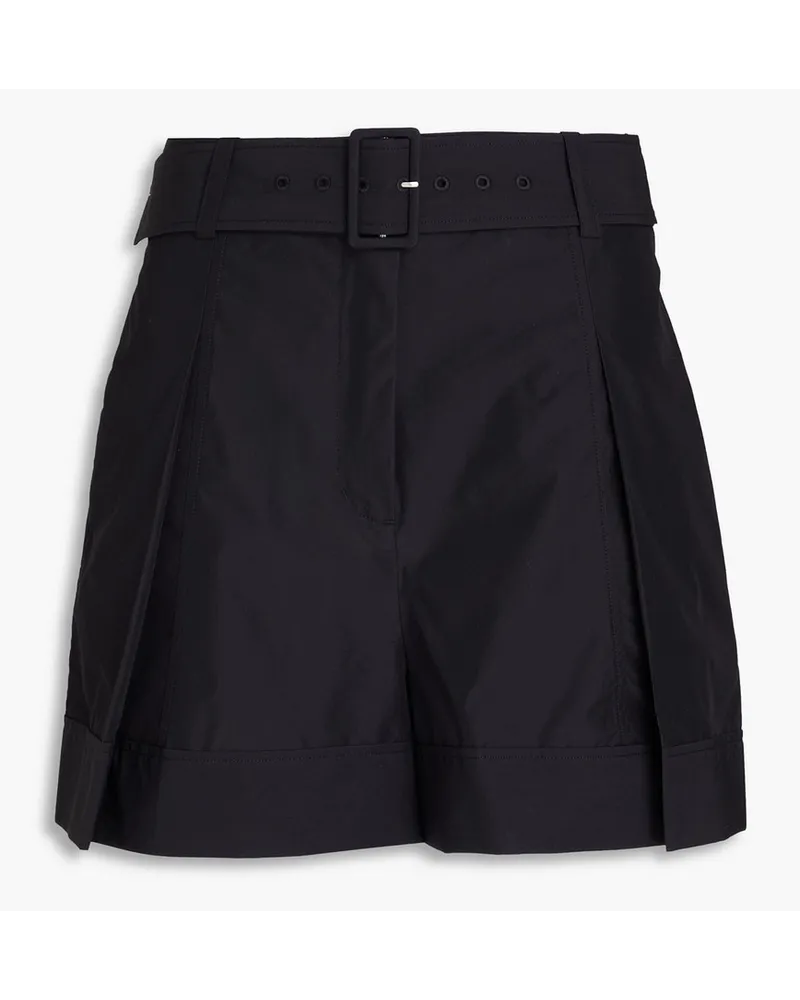 3.1 phillip lim Shorts aus Popeline aus einer Baumwollmischung mit Gürtel und Falten Schwarz