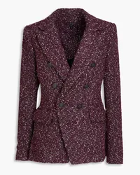 Rag & Bone Preston doppelreihiger Blazer aus Bouclé-Tweed aus einer Wollmischung Burgunderrot