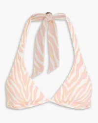 Heidi Klein Palermo Neckholder-Bikini-Oberteil aus Stretch-Jacquard mit Zebraprint Animal-print