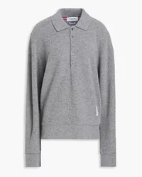 Thom Browne Melierter Pullover aus Kaschmir mit Polokragen Grau