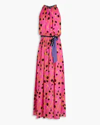 Diane von Furstenberg Miriam bedrucktes Maxikleid aus Chiffon mit Falten Pink