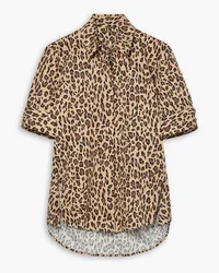 Adam Lippes Trapeze Hemd aus Popeline aus einer Baumwollmischung mit Leopardenprint Animal-print