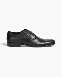 Dolce & Gabbana Derbys aus Glattleder und Leder mit Eidechseneffekt Schwarz