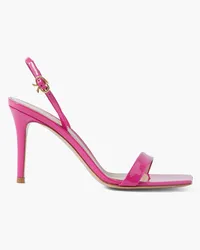 Gianvito Rossi Vernice 85 Slingback-Sandalen aus Lackleder Pink