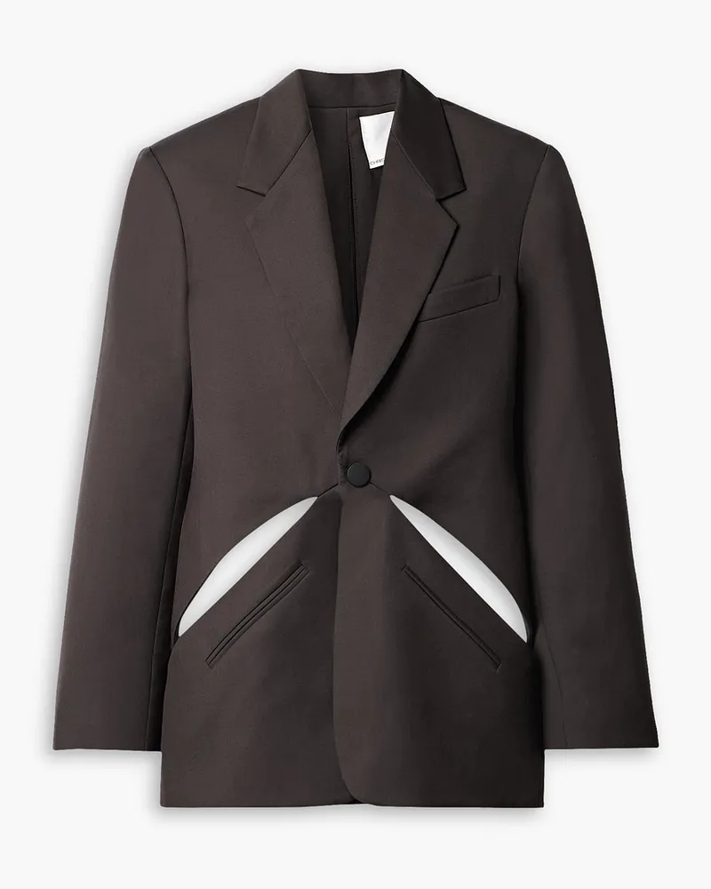 Christopher Esber Triquetra Blazer aus Twill aus einer Woll-Seidenmischung mit Cut-outs Braun