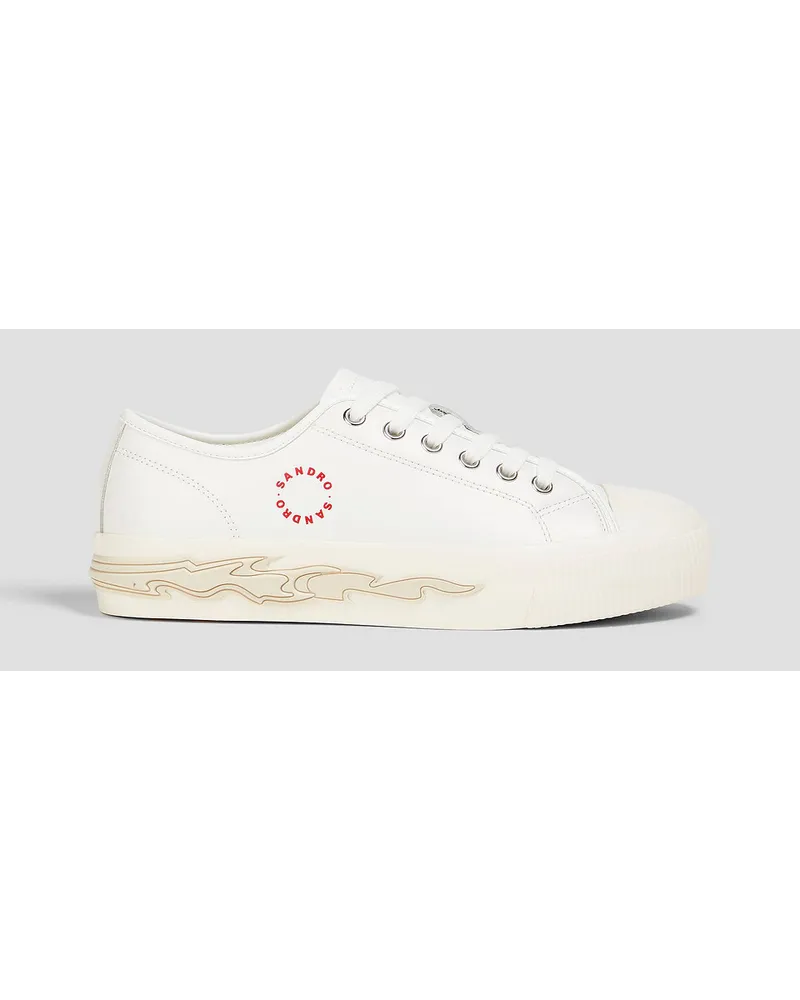 Sandro Sneakers aus Leder mit Logoprint Weiß