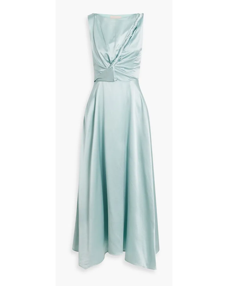 Roksanda Ilincic Brida Midikleid aus Seidensatin mit Cut-outs und Twist-Detail Blau