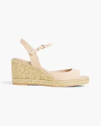 Stuart Weitzman Tia Espadrille-Wedges aus Veloursleder Pink