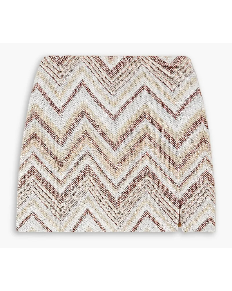 Missoni Mini-Strickrock inHäkeloptik mit Pailletten Neutral