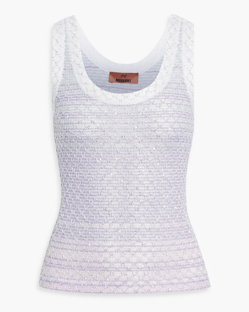 Missoni Tanktop aus Häkelstrick mit Streifen und Verzierung Lila