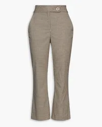 Veronica Beard Cropped Bootcut-Hose aus Tweed mit Hahnentrittmuster Braun